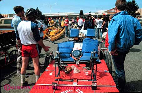 Stock Photo #4309: keywords -  amphibious california college contest design eureka experiment experimental fun game homemade horz innovate innovative kinetic machine machines mechanical peddle race research sculpture student vehicle