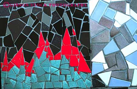 Stock Photo #4337: keywords -  abstract art artistic ceramic color colorful decorate decorative grid horz irregular mosaic pattern regular square tile