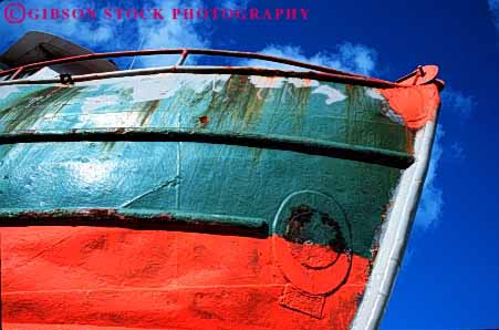 Stock Photo #4346: keywords -  boat bow bumped craft dent dented fishing float horz neat old paint recreation ship up used vessel water weathered