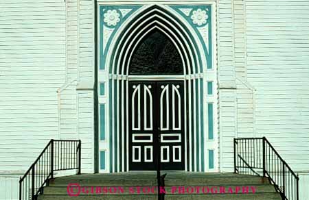 Stock Photo #4376: keywords -  architecture church custom design door doorway entrance entry frame front horz paint pattern white wood