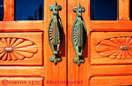 Stock Photo #4377: keywords -  architecture custom design door doorway emboss entrance entry finish frame handles horz natural pattern texture wood