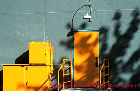 Stock Photo #4378: keywords -  architecture back custom design door doorway entrance entry factory fireproof horz industry metal pattern utility yellow