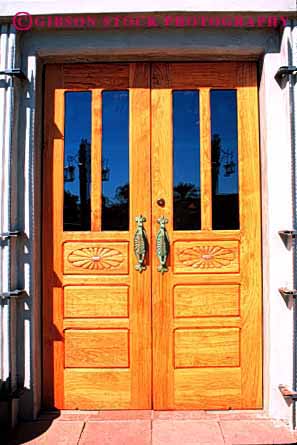 Stock Photo #4392: keywords -  architecture custom design door doorway entrance entry finish frame front home natural parallel pattern rectangle square texture two vert wood