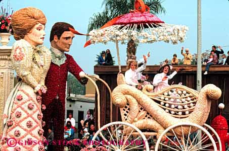 Stock Photo #4402: keywords - actor actress annual california celebrate colorful colors create creative design display event famous festival float floats floral flower flowers horz move of parade parades pasadena perform rose roses shoe spectacle spectacular tournament