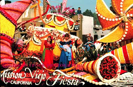 Stock Photo #4403: keywords -  actor actress annual california celebrate colorful colors create creative design display event famous festival float floats floral flower flowers horz move of parade parades pasadena perform rose roses shoe spectacle spectacular tournament