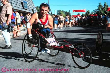 Stock Photo #4442: keywords -  athlete challenge challenged disability disabled disadvantage disadvantaged handicap handicapped horz impair impaired man need needs race racer released special sport wheelchair