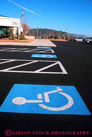 Stock Photo #4447: keywords -  blue car challenge challenged disability disabled disadvantage disadvantaged handicap handicapped impair impaired lot need needs park parking reserved space special symbol vert wheelchair