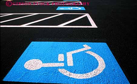 Stock Photo #4448: keywords - blue car challenge challenged disability disabled disadvantage disadvantaged handicap handicapped horz impair impaired lot need needs park parking reserved space special symbol wheelchair