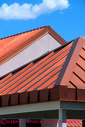 Stock Photo #4504: keywords -  architecture building clean construction copper finished metal modern natural new pattern resource roof shiny slope structure vert