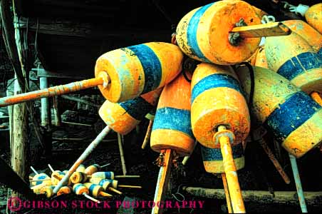Stock Photo #4556: keywords - coast color colorful fishery fishing float floats horz indicate indicator lobster locate locater maine marine maritime ocean signal trap