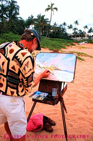 Stock Photo #4558: keywords -  art artist artistic beach carrier create creation creative expression hobby interpret interpretation male man paint painter painting practice skill style vert visual