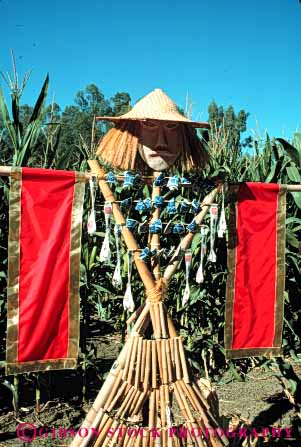 Stock Photo #4569: keywords -  art artificial artistic character corn fake farm field hat immitation person scarecrow stuffed vert