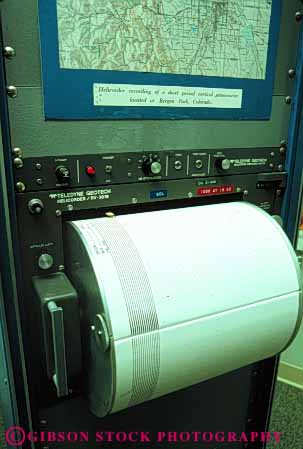Stock Photo #4576: keywords - data drum earth earthquake geologic geological geology indicate indicator instrument machine measure measurement measuring move movement moving paper quake record rotate rotating science scientific seismograph study vert vibration
