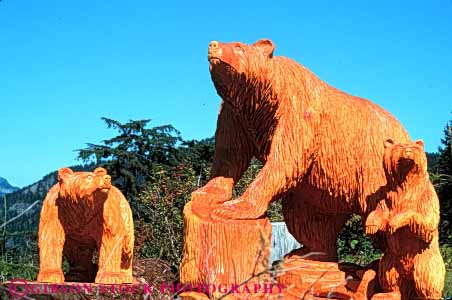 Stock Photo #4581: keywords -  animal art artistic bear carve carved carving chisel craft create creative cub cubs cut family horz mammal sculpture sow wood