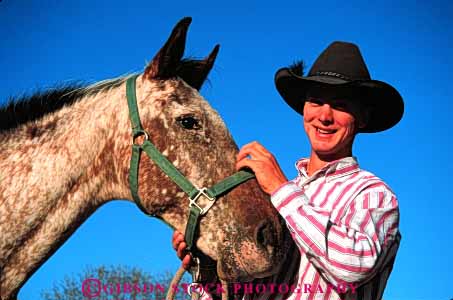 Stock Photo #4593: keywords - americana career cowboy folklore horse horseman horz job occupation outdoor outside ranch released rough rugged southwest tradition traditional vocation west western wrangler