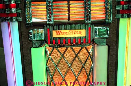 Stock Photo #4595: keywords - antique box color colorful fashion fashioned horz juke jukebox jukeboxes lighting machine music neon old play player record sound vintage wurlitzer