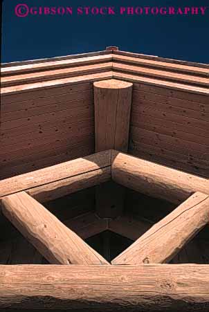 Stock Photo #4598: keywords - and beam building construction home log new parallel peak post roof structure tradition traditional tree vert wood