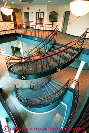 Stock Photo #4622: keywords - angle angles architecture circle curve design elevate elevation function geometric geometry graceful greensboro height interior modern new right round stair staircase stairs step turn up vert walk