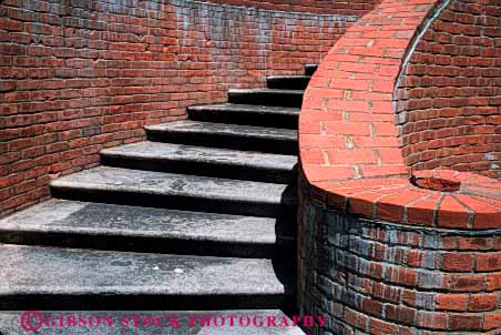 Stock Photo #4623: keywords -  angle angles architecture brick curve design elevate elevation function geometric geometry height horz radius right rock spiral stair staircase stairs step steps stone turn up walk