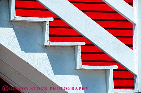 Stock Photo #4625: keywords -  angle angles architecture design elevate elevation function geometric geometry height horz red right square stair staircase stairs step steps up walk white wood