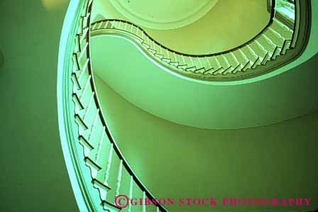 Stock Photo #4627: keywords -  angle angles architecture curve design elevate elevation function geometric geometry graceful height historic history horz jackson right round spiral stair staircase stairs step turn up upward view walk