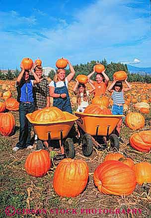 Stock Photo #10930: keywords - autumn boy boys california child children display fall fun gender girl girls group halloween mixed mt orange outdoor outside picking play playing present pumpkin pumpkins released shasta show smile together vert