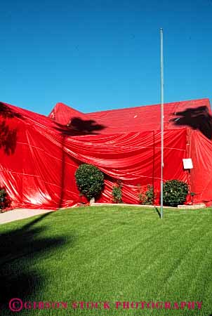Stock Photo #4648: keywords - control cover covered dangerous deadly enclose enclosed envelope for fumigate fumigating fumigation gas grass home house kill lawn lethal pest pests plastic poison residential toxic treatment vert