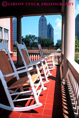 Stock Photo #4650: keywords -  architecture atlanta building chair chairs exterior furniture home house mitchell outdoor outside porch relax rocking vert