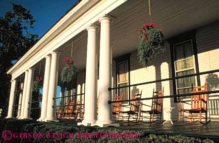 Stock Photo #4656: keywords -  architecture building chairs exterior furniture horz hotel house outdoor outside porch