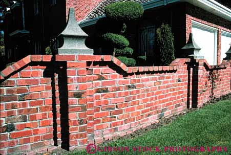 Stock Photo #4667: keywords -  alternate alternating angle art artistic brick brickwork construction craft craftsmanship decorate decorated decorative design fence grid horz landscape line masonry pattern perpendicular rectangle rectangles red right stone texture wall