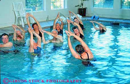 Stock Photo #4696: keywords -  being body condition conditioning elderly guide heal healing health healthy horz improve improvement injury learn mature medical medicine patient physical pool professional recover recovering recovery released senior seniors sports stretch swim teach therapist therapy trained treat treating treatment water well