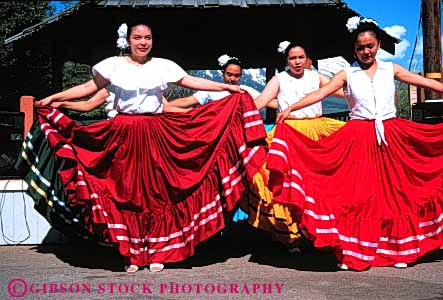 Stock Photo #4742: keywords -  color colorful coordinate coordinated costume dance dancers dancing display dress ethnic group hispanic horz mexican mexico minority move movement music musical perform performance performers performing practice routine show stage team together traditional women