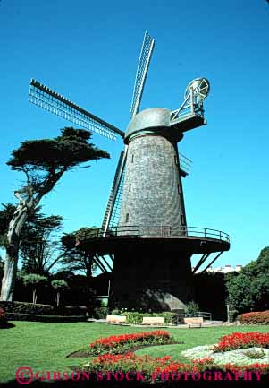 Stock Photo #4754: keywords -  blade energy engineer engineering equipment francisco gate golden historic mill old park process processing rotate san tradition traditional turn vert vintage wheel wind windmill wood work