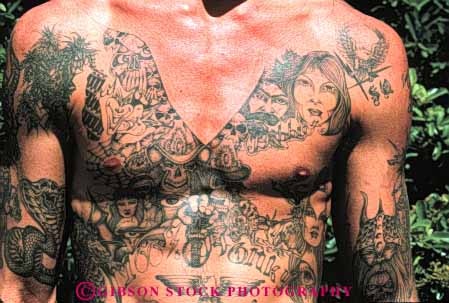 Stock Photo #4757: keywords -  art artful artistic body chest create creative decorate decorated decorative design dye embed embedded horz human ink man pattern scar skin stomach symbol tattoo tattooed tattoos torso unattractive