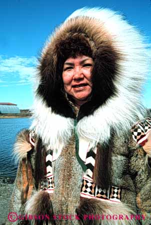 Stock Photo #4770: keywords -  alaska american clothes clothing coat eskimo ethnic fur indian minority native nome released tradition traditional tribe vert warm winter woman