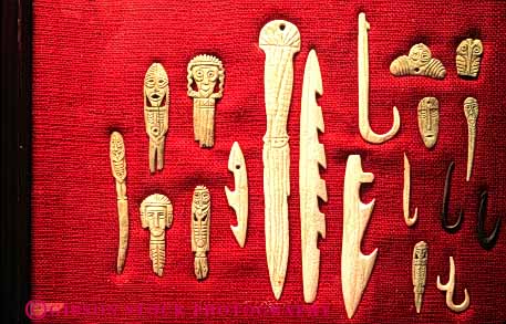 Stock Photo #4785: keywords -  american art bone carve carved craft crafted display end ethnic handmade horz indian museum native of sculpture tradition traditional trail utensils