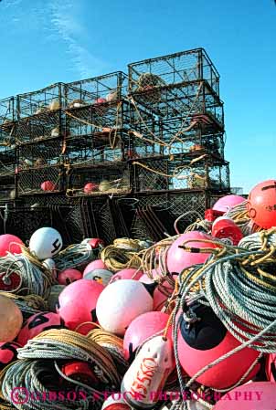 Stock Photo #4790: keywords -  alaska ball catch crab crabs crustacean equipment fishermen fishery fishing float floats homer indicator marine marker ocean sea seafood trap traps vert