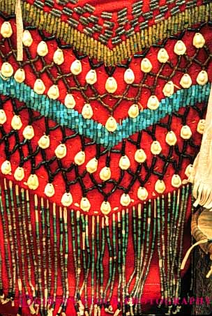 Stock Photo #4796: keywords -  american art artistic bead beadwork color colorful costume craft decorate decorative design dress end historic history indian museum native of pattern shell shells tradition traditional trail vert