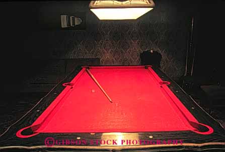 Stock Photo #4798: keywords -  angle corner dark empty felt furniture game horz interior lamp light lighting overhead pool rectangle red shape square table taper trapezoid