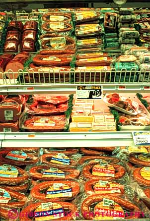 Stock Photo #4847: keywords -  advertise business commerce consume consumerism display economics economy enterprise exhibit grocery inventory market meat meats merchandise merchandising packaged present product products promote retail retailer sale sales sandwich sausage sell selling store supermarket trade vert