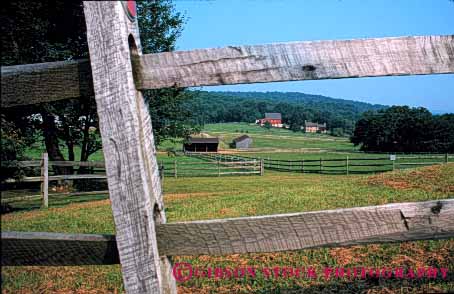 Stock Photo #4886: keywords -  agriculture barn building clean country countryside farm fence grass green horse horz open pasture pennsylvania ranch range rangeland rural space stable