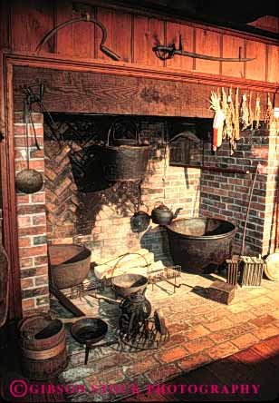 Stock Photo #4930: keywords -  americana antique burn cabin cook fire fireplace flame hearth heat historic hot interior old rock stone tradition traditional vert vintage wood