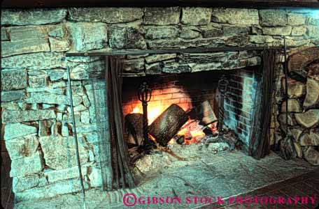 Stock Photo #4931: keywords -  americana antique burn cabin cook fire fireplace flame hearth heat historic horz hot interior old rock stone tradition traditional vintage wood