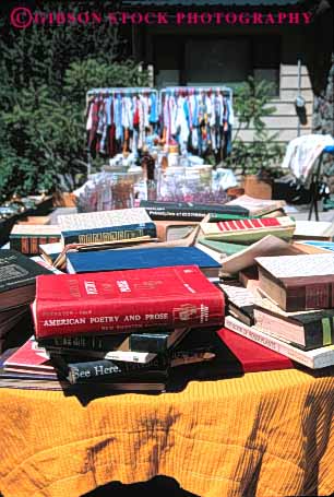 Stock Photo #4940: keywords - barter book books business cash cheap down garage hand home household inexpensive little me merchandise residential retail sale second sell small tag temporary use used vert yard