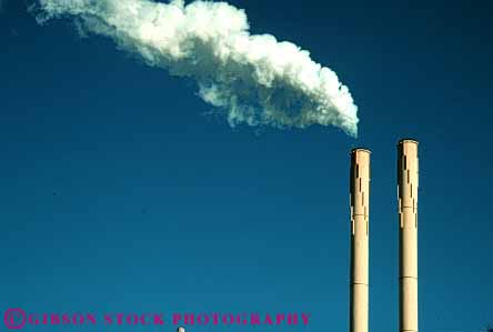 Stock Photo #4979: keywords -  air aviation cylinder cylindrical discharge emission exhaust factory hazard hollow horz industrial industry parallel pollution quality round smoke stacks steam tall tube two