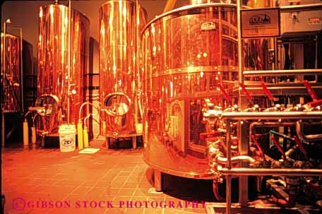 Stock Photo #4992: keywords -  alcohol alcoholic beer beverage brew brewery brewing clean copper distill distillery distilling drink drinking equipment horz industry metal microbrewry refreshment sanitary serve shiny vat vats