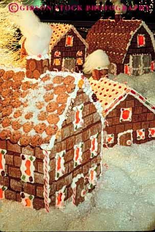 Stock Photo #5014: keywords - bake baked bread cake candy christmas community cooked cookie cookies edible frosting ginger gingerbread holiday home house houses little model scale small vert