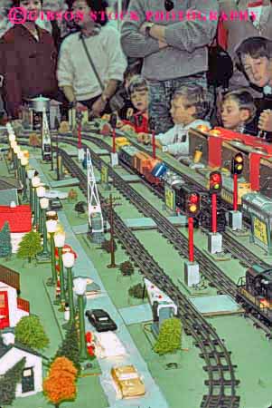 Stock Photo #5023: keywords - layout little miniature model railroad railroading scale see set show small toy toys track tracks train trains vert watch