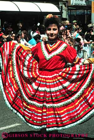 Stock Photo #5133: keywords -  annual celebrate celebrating celebration cinco color colorful costume costumed de decent display dress ethnic event festival francisco girl heritage hispanic holiday mayo mexican mexico minority national nationality parade san share show together united unity vert