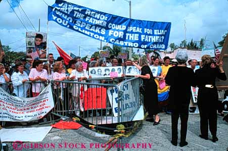 Stock Photo #5142: keywords - attitude belief believe controversial controversy debatable debate demand demonstrate demonstration elian expression gonzalez group horz house idea issue miami object opinion people political position protect rallies rally share sign social society statement together unified united unity